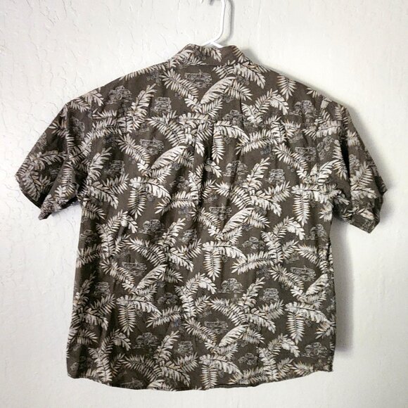Woolrich Shirt Mens XL Short Sleeve Button Down Tropical Palm Trees Made USA - Picture 7 of 8